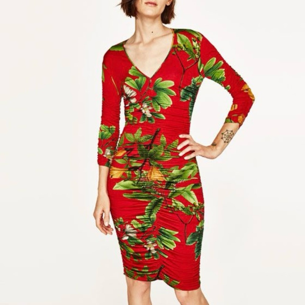 Zara floral midi dress